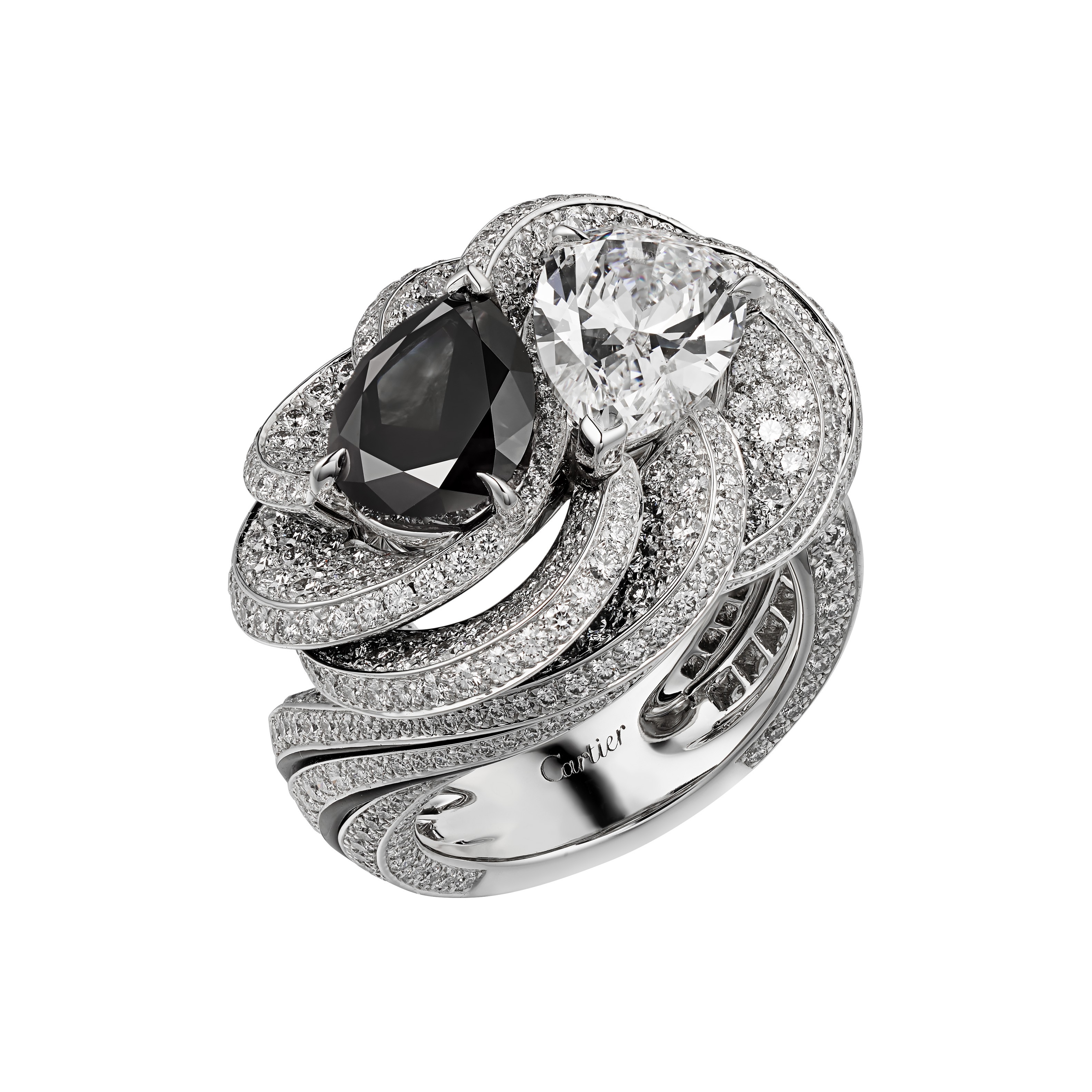 cartier black diamond ring