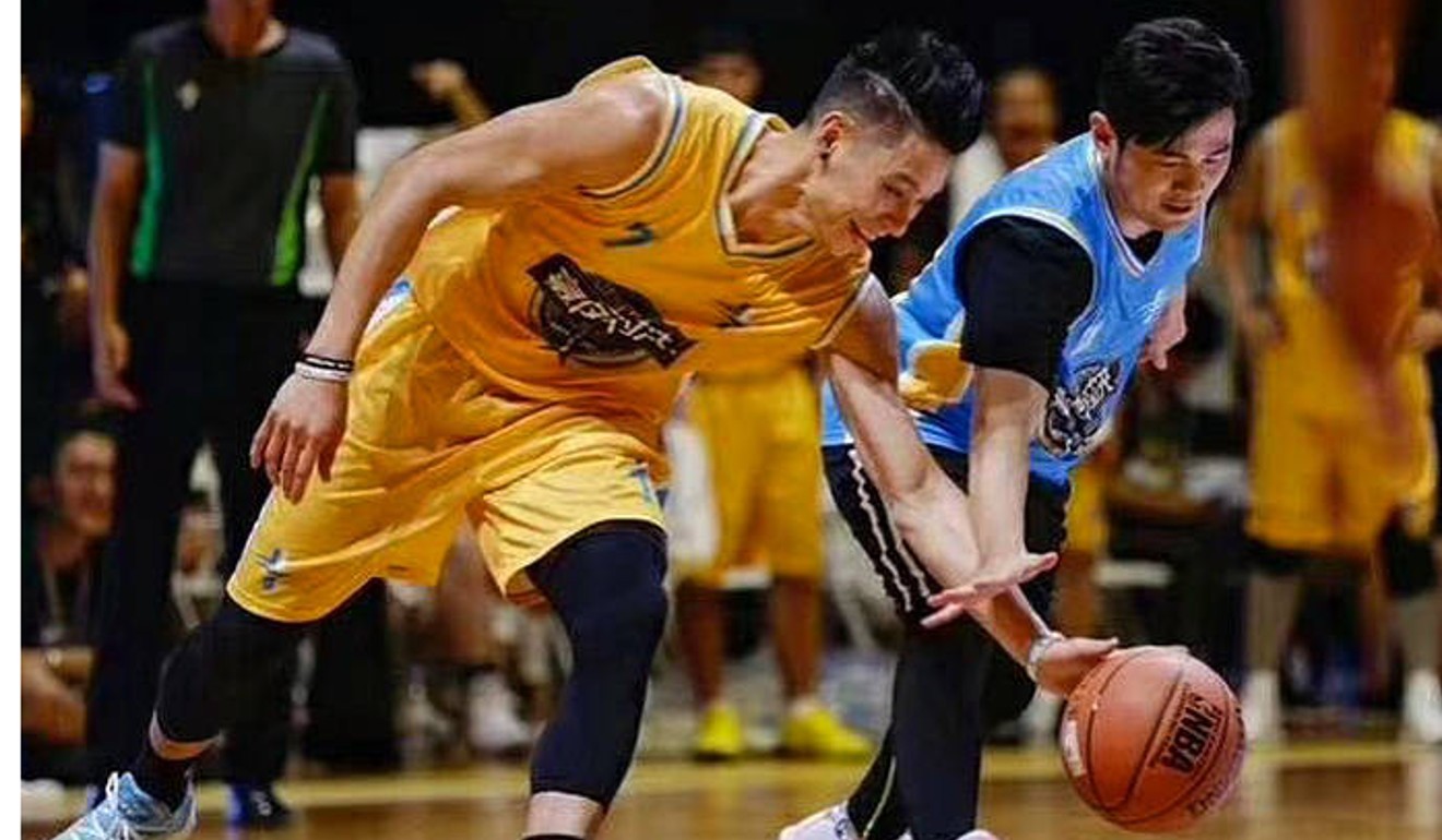 Jeremy Lin plays basketball in Shenzhen at the Jeremy Lin All Star Game on 4 August, 2018. Photo: ImagineChina