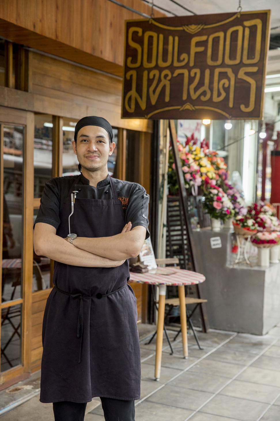 Chef Eakachai Matthakji outside Bangkok’s Soul Food Mahanakorn