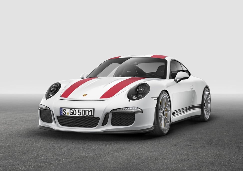Porsche’s special-edition 911 R has polycarbonate windows and a magnesium roof to help with weight reduction.