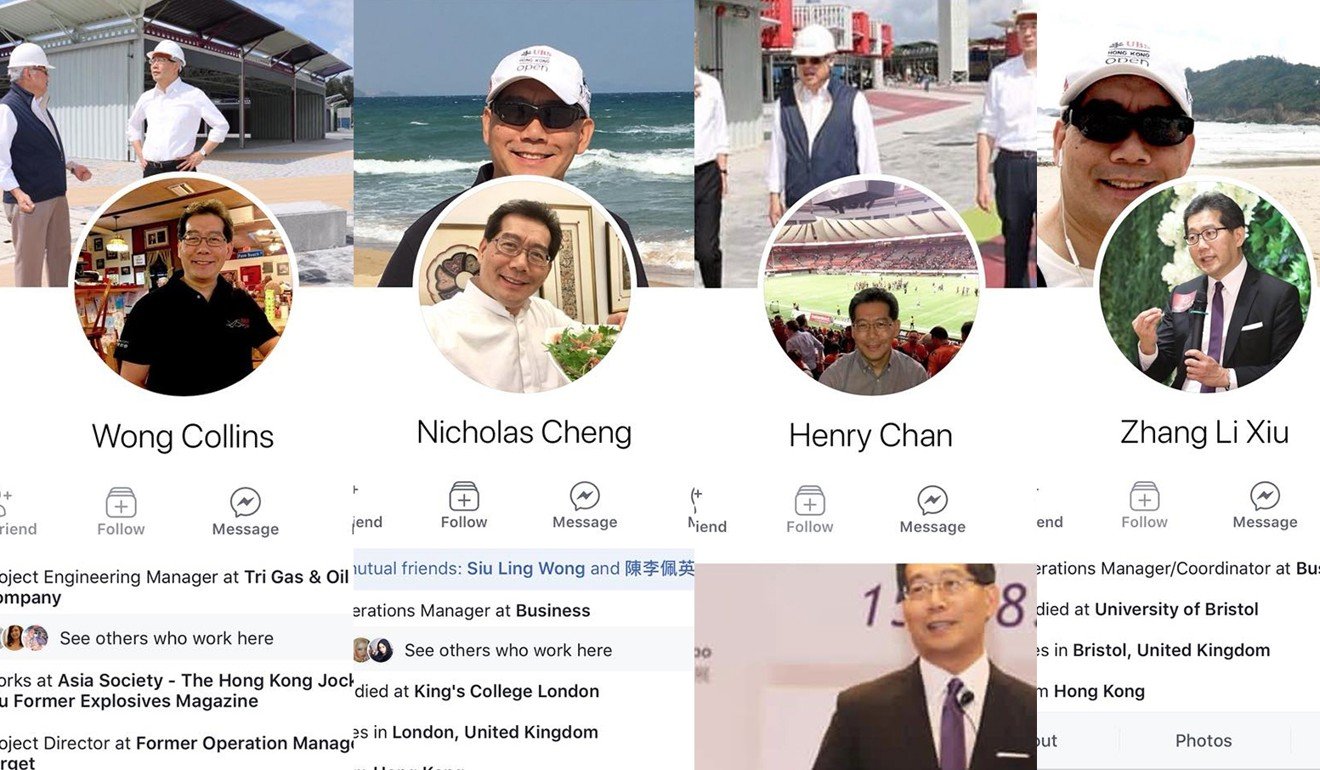 Various fake accounts using Greg So’s images as profile pictures. Photo: Facebook