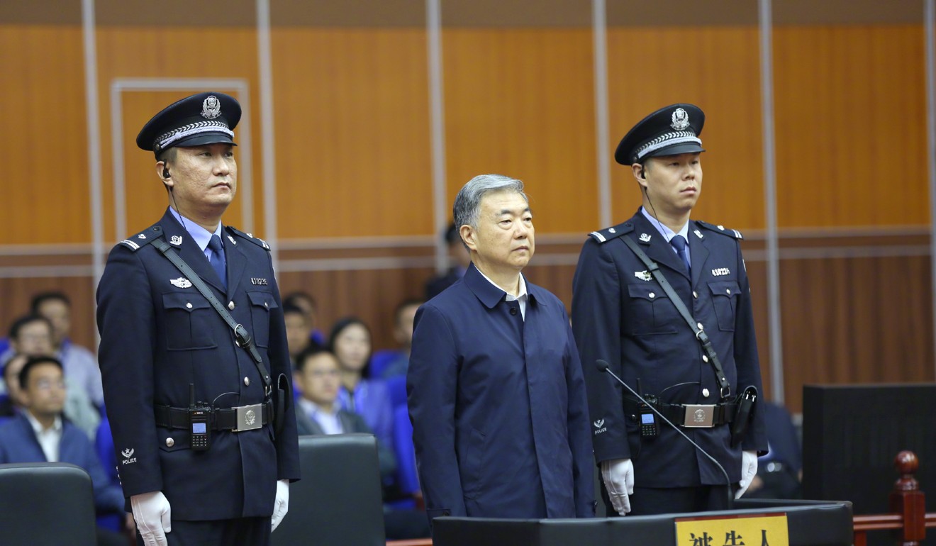 Wang Sanyun pleaded guilty to bribery on Thursday. Photo: CCTV