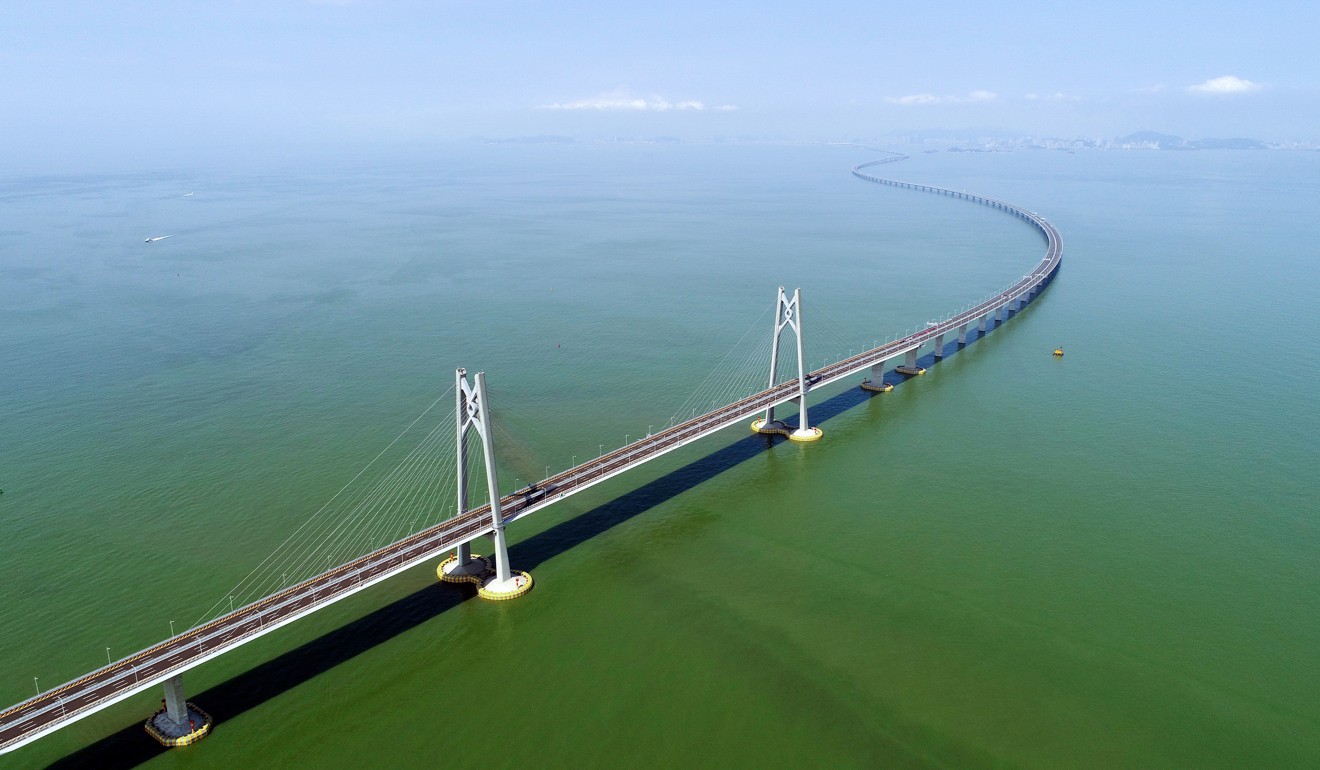 The Hong Kong-Zhuhai-Macau bridge. Photo: Xinhua/Liang Xu