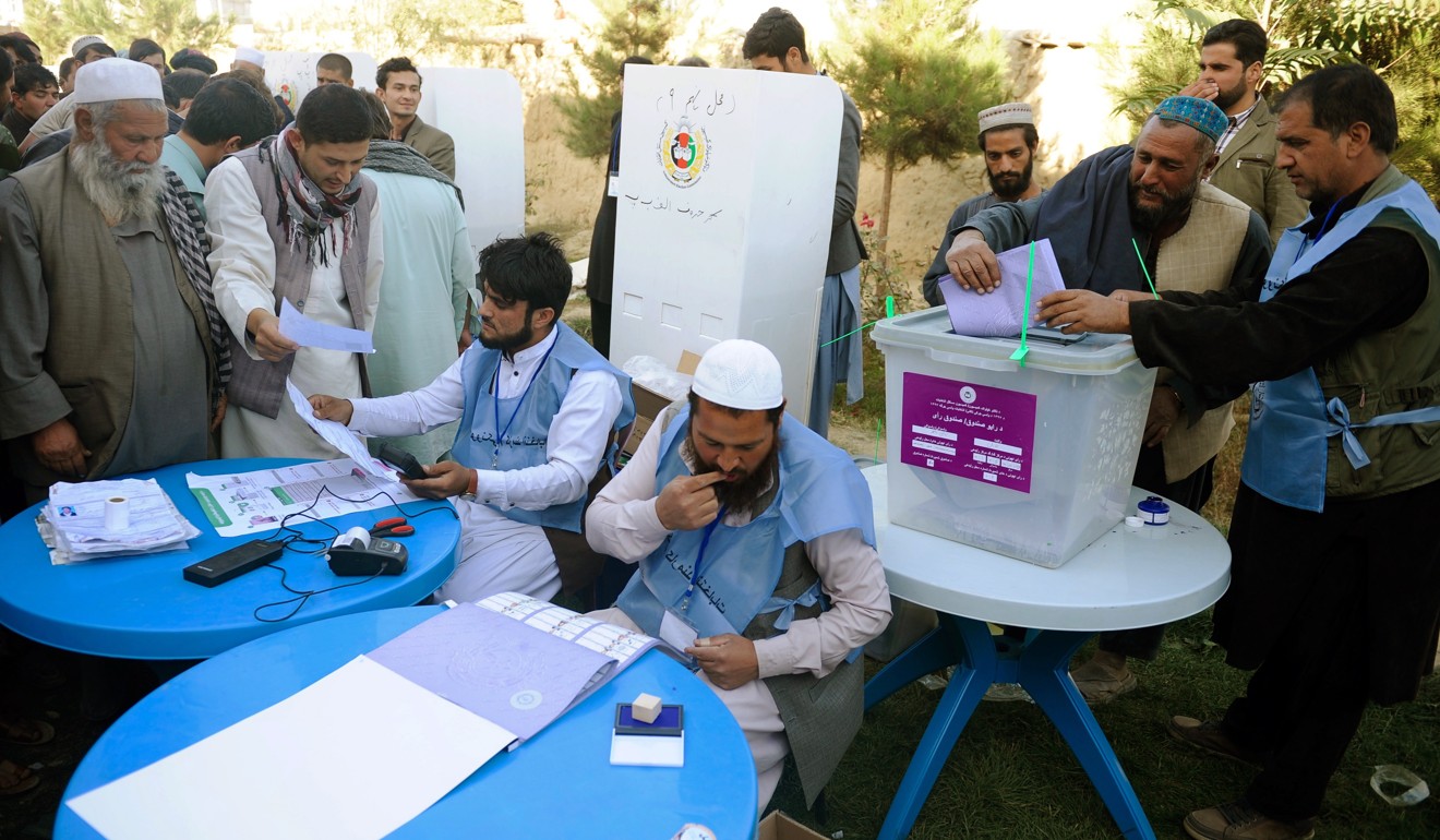 A polling centre on the outskirts of Kabul. Photo: EPA