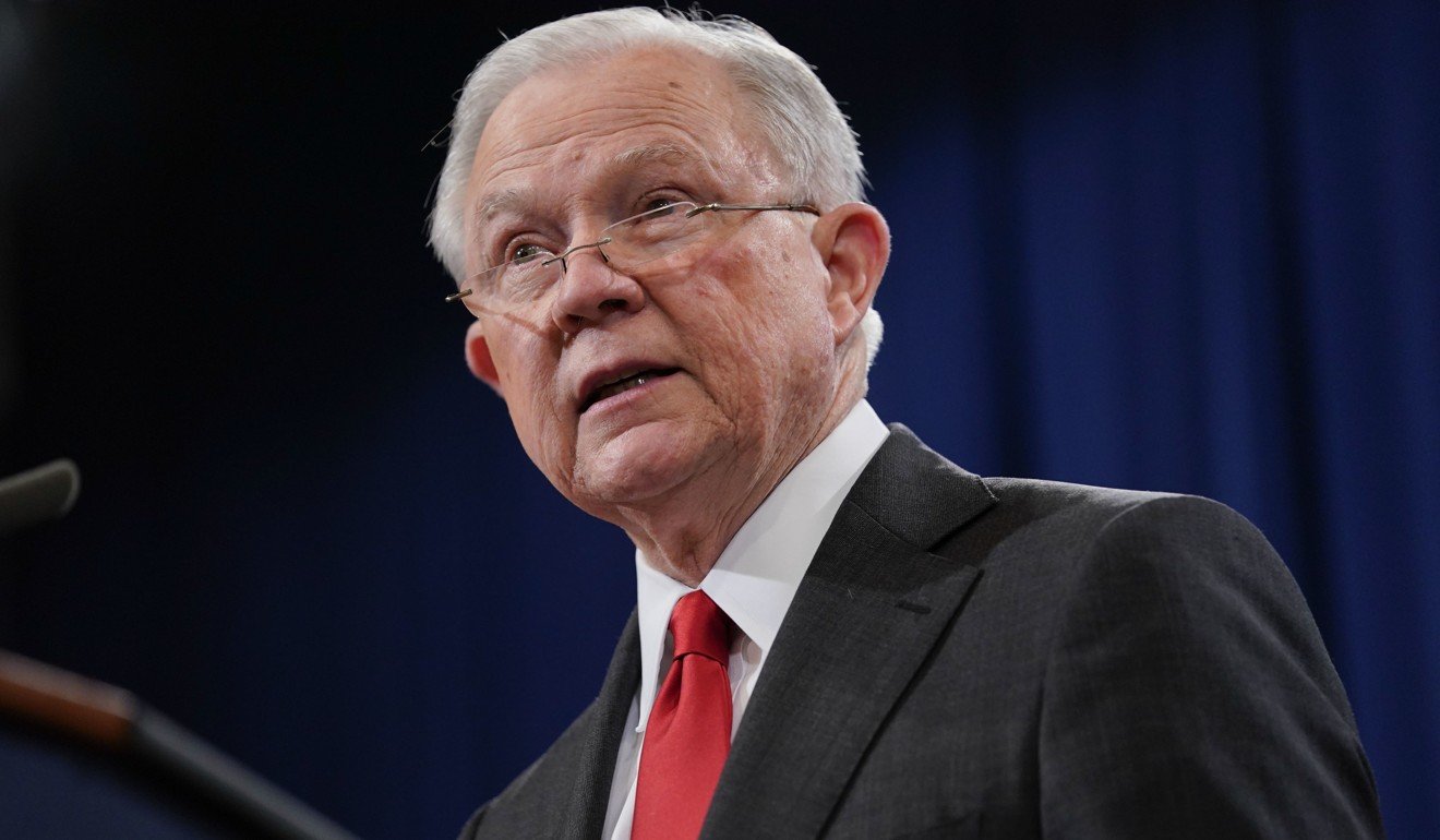 US Attorney General Jeff Sessions lashed out at what he called China’s attempts to steal US technology. Photo: AP