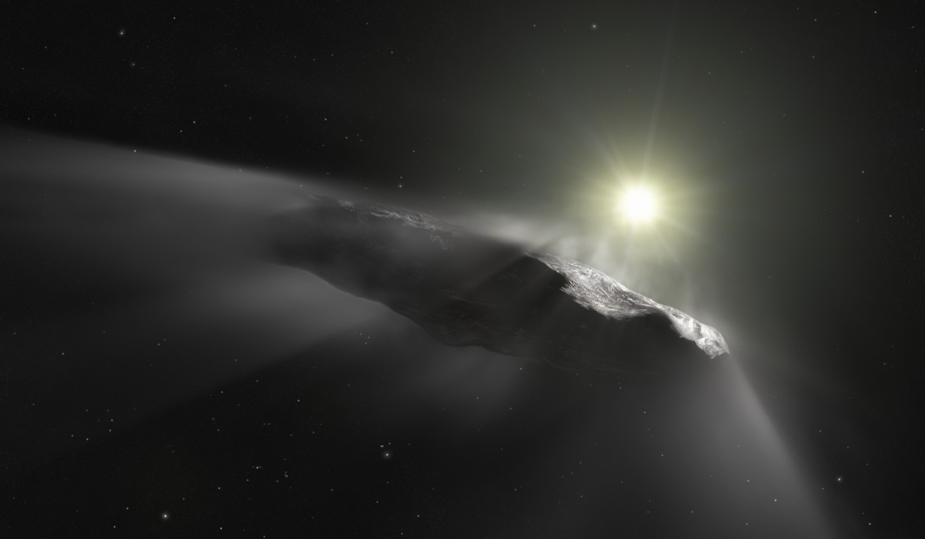 An artist's impression of Oumuamua. Photo: AFP