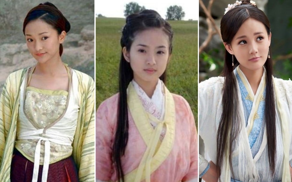 The more recent generation of Huang Rong in the mainland China TV series. Zhou Xun (left), Ariel Lin and Li Yitong portrayed the role in 2003, 2008 and 2017 respectively.