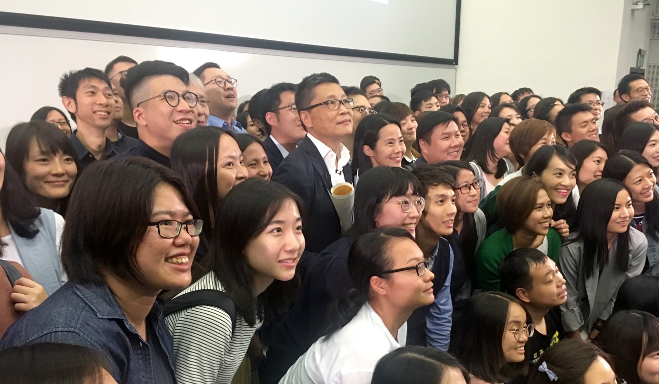 There was standing room only for Chan Kin-man’s lecture on Wednesday. Photo: Alvin Lum