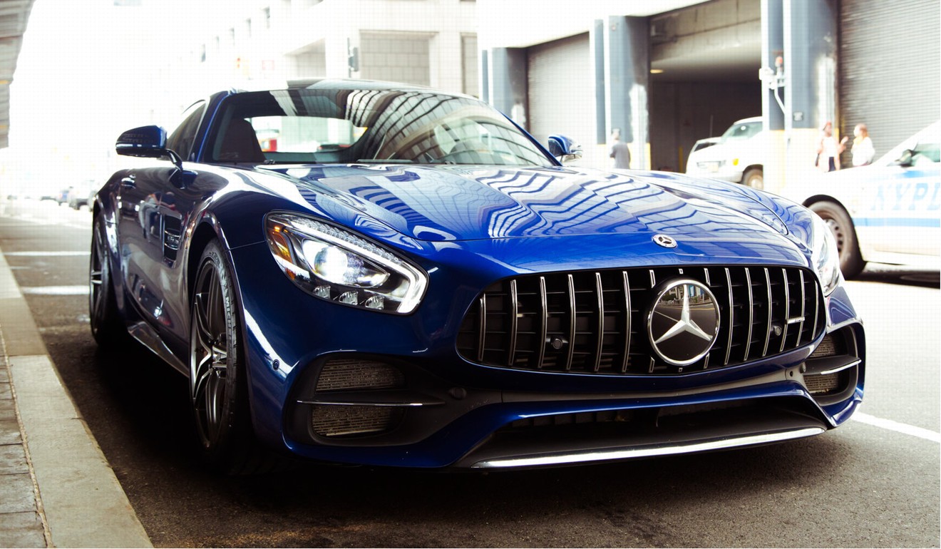 The Mercedes AMG GT sports car.