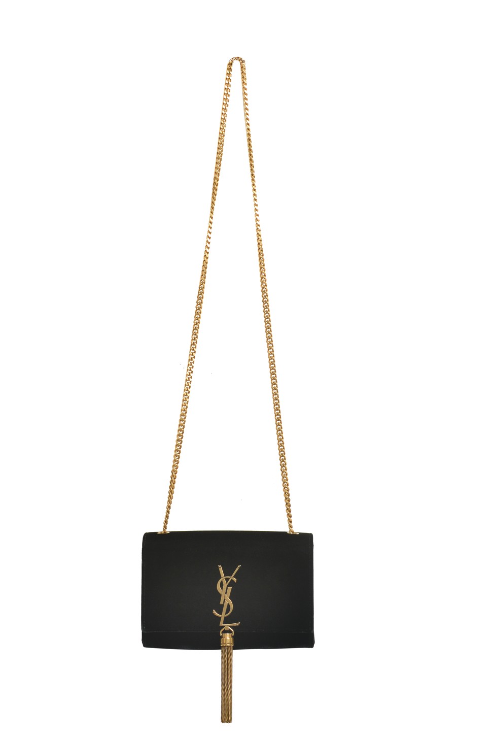 The Saint Laurent Kate chain bag in black velvet costs US$1,980.