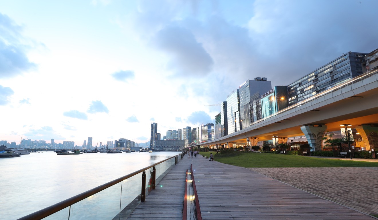 The Kwun Tong Promenade has been transformed into a pleasant pathway with grass, benches, art and cafes.