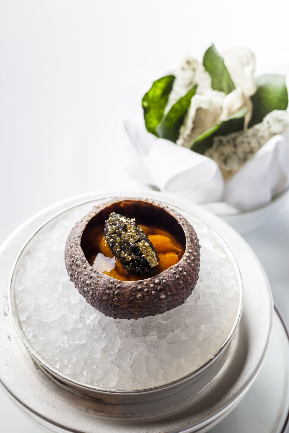 Hokkaido sea urchin, one of the signature dishes in Amber’s 14-course menu this week. Photo: Bernice Chan