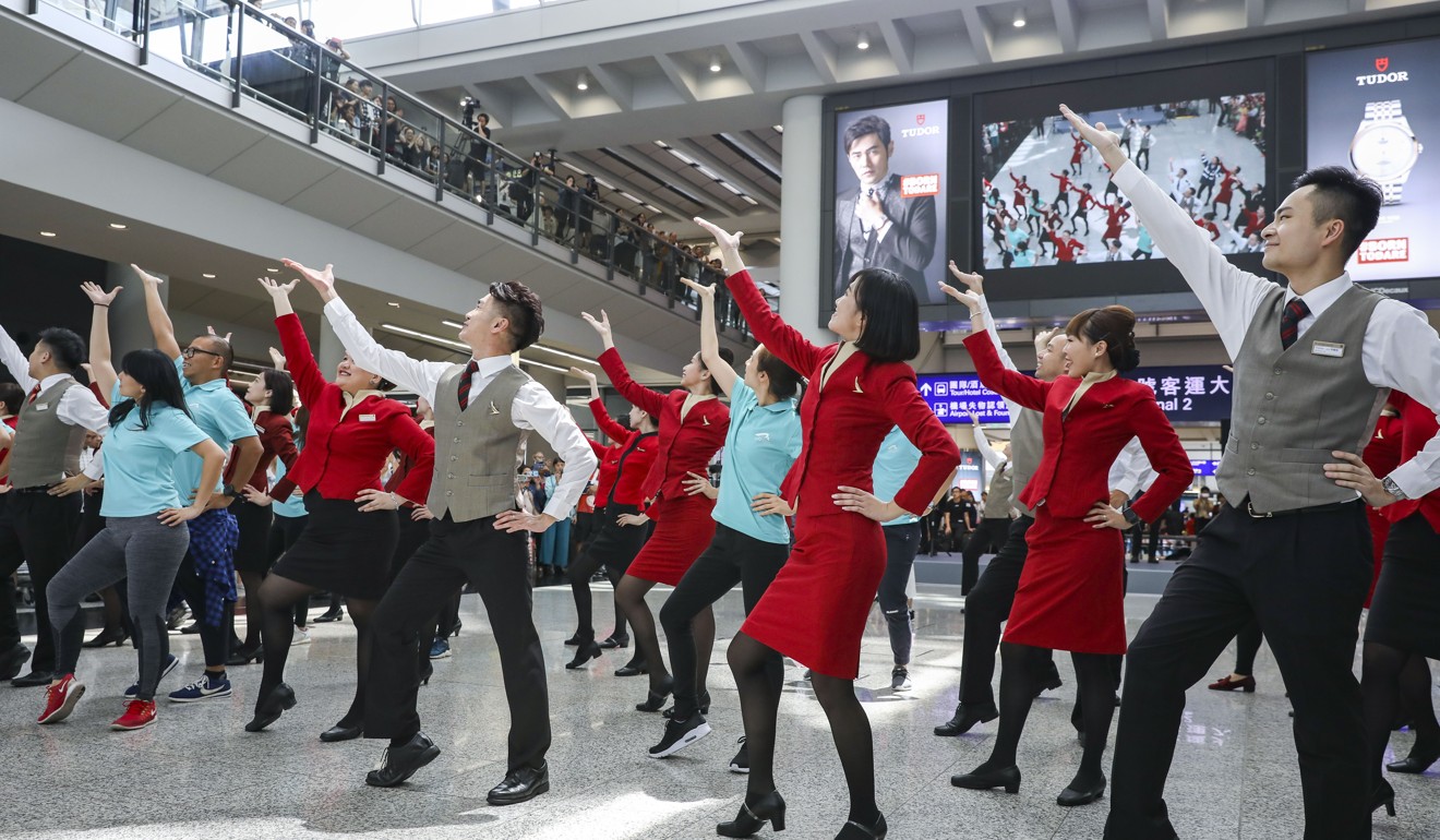 Cathay Pacific cabin crew at Hong Kong International Airport. The region will need nearly 320,000 cabin crew by 2037. Photo: Robert Ng