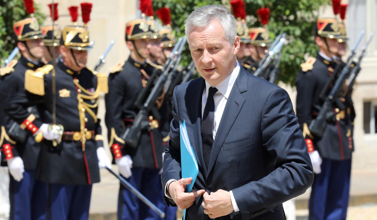French Economy Minister Bruno Le Maire arrives for the weekly cabinet meeting at Elysee Palace in Paris in July 2018. Photo: AFP