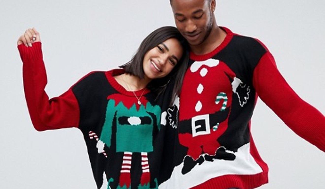 Boohoo Santa and elf two-person jumper.