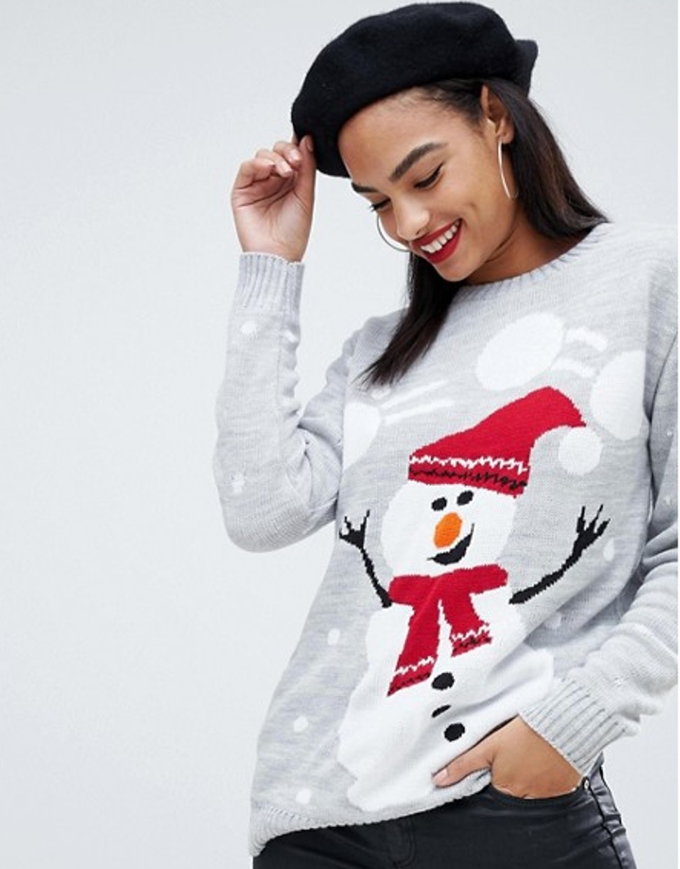 Club L Christmas jumper with snowman design.