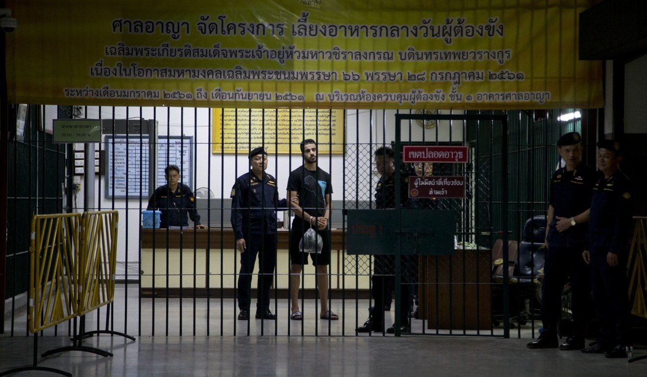 Araibi being transferred to a jail in a court house in Bangkok on December 11, 2018. Photo: AP