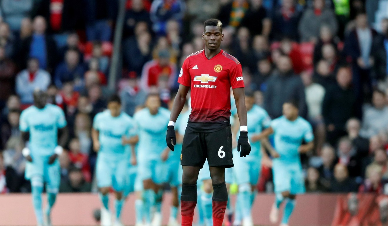 Manchester United’s Paul Pogba looks dejected. Photo: Reuters