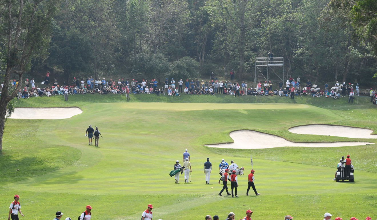 General view of the fifth hole during the third round of the Honma Hong Kong Open. Photo: Richard Castka/Sportpixgolf.com