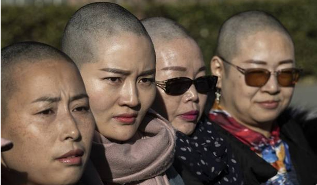 Wife Supporters Of Detained Chinese Lawyer Shave Heads In Protest South China Morning Post