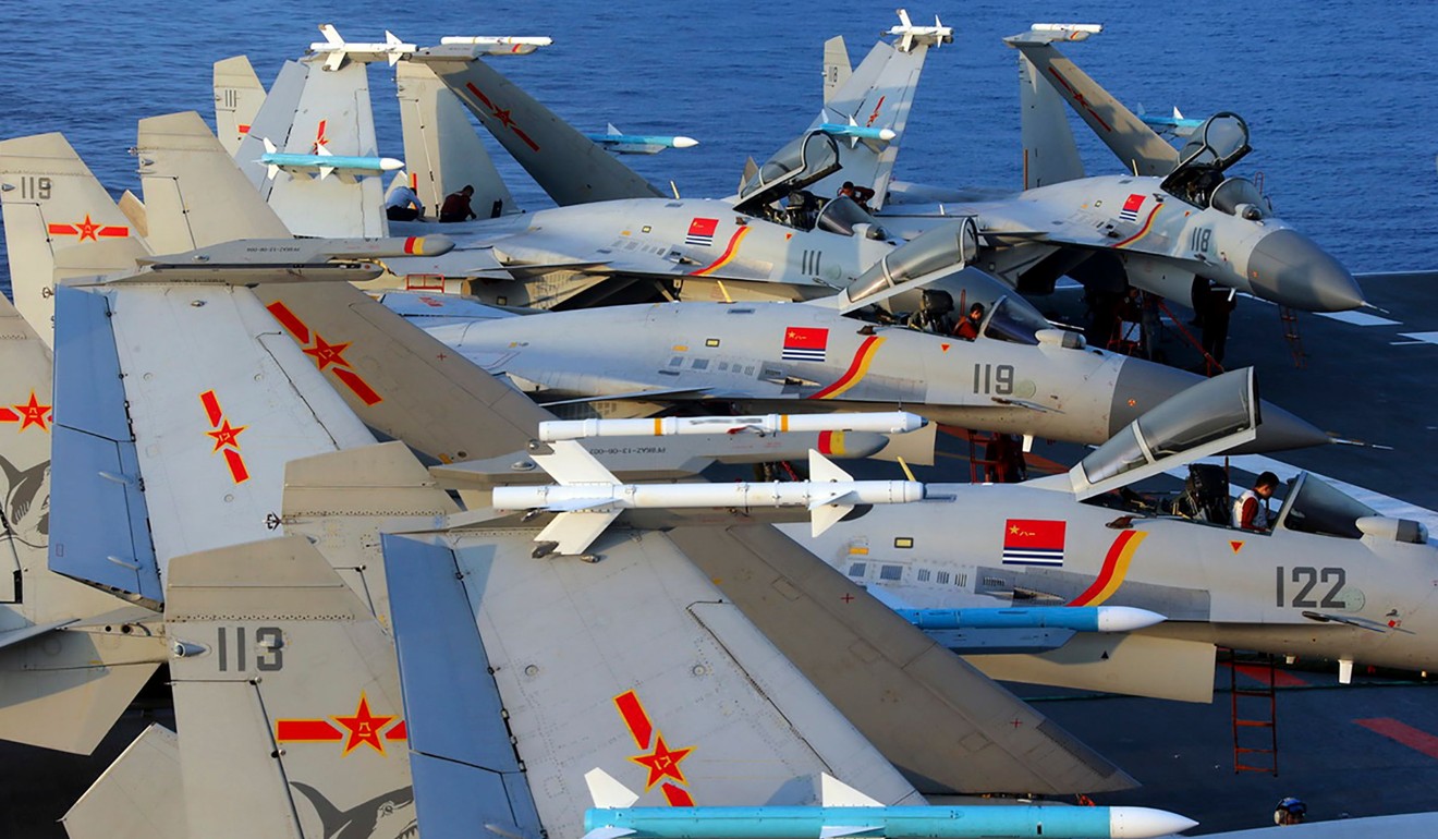 The Type 001A will be able to carry 32 J-15 fighter jets. Photo: AFP