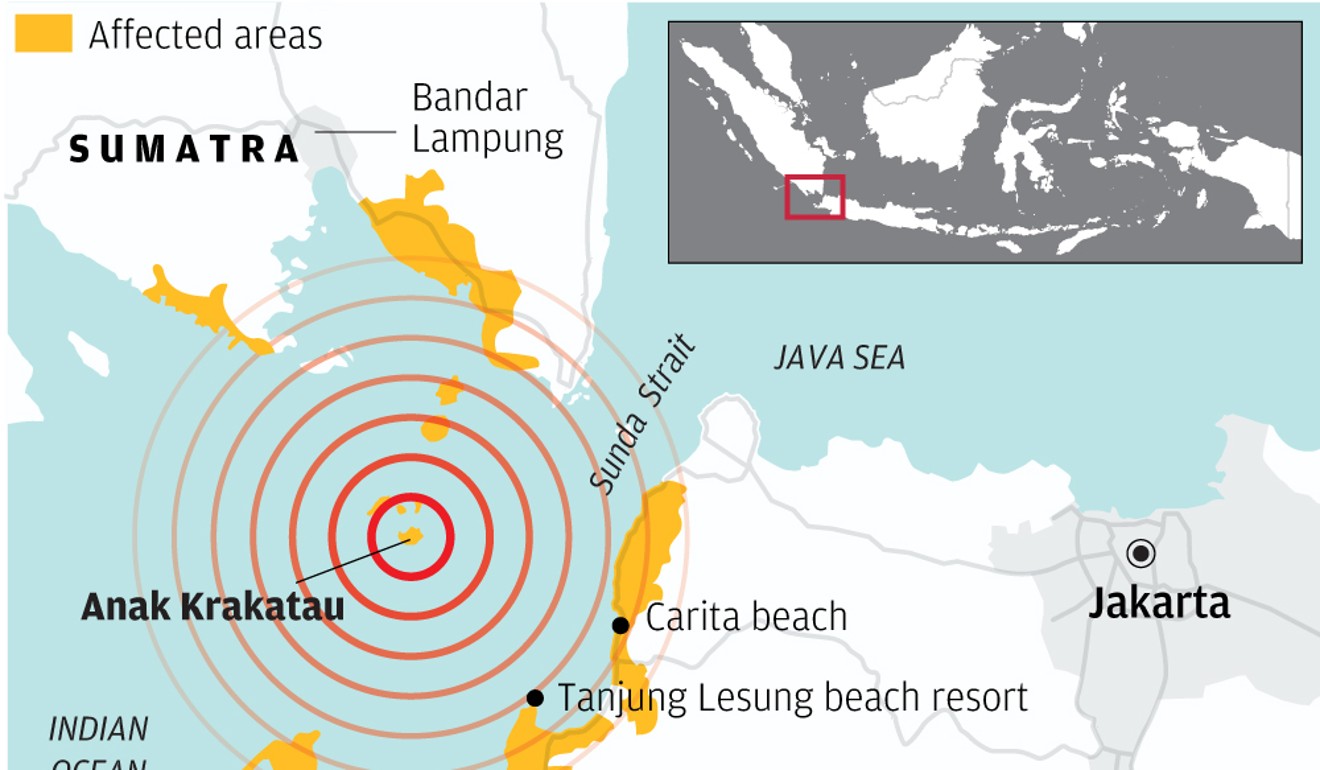 A map of the area affected by the tsunami