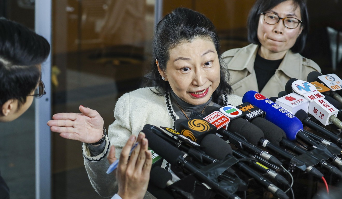 Secretary for Justice, Teresa Cheng speaking to the media at Hong Kong International Airport after returning from a trip, rejecting calls to further explain the decision to drop a corruption probe into former Hong Kong Chief Executive Leung Chun-ying, appealing to the public not to politicise legal issues. Photo: Dickson Lee