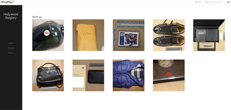 Police posted photos of the stolen items on a website in the hope of identifying other victims and returning property to them. Photo: Handout