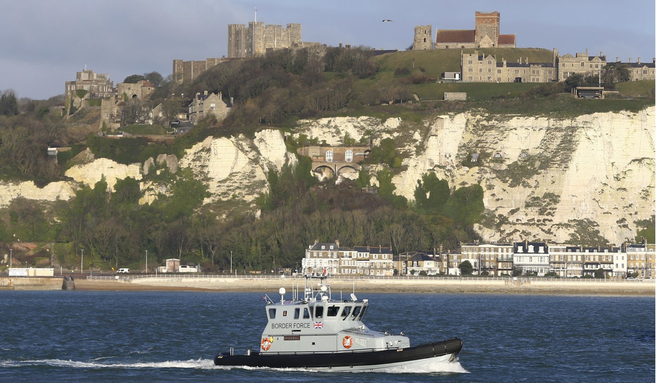 A British Border Force patrol vessel leaving Dover on Wednesday, January 2, 2019. Photo: AP