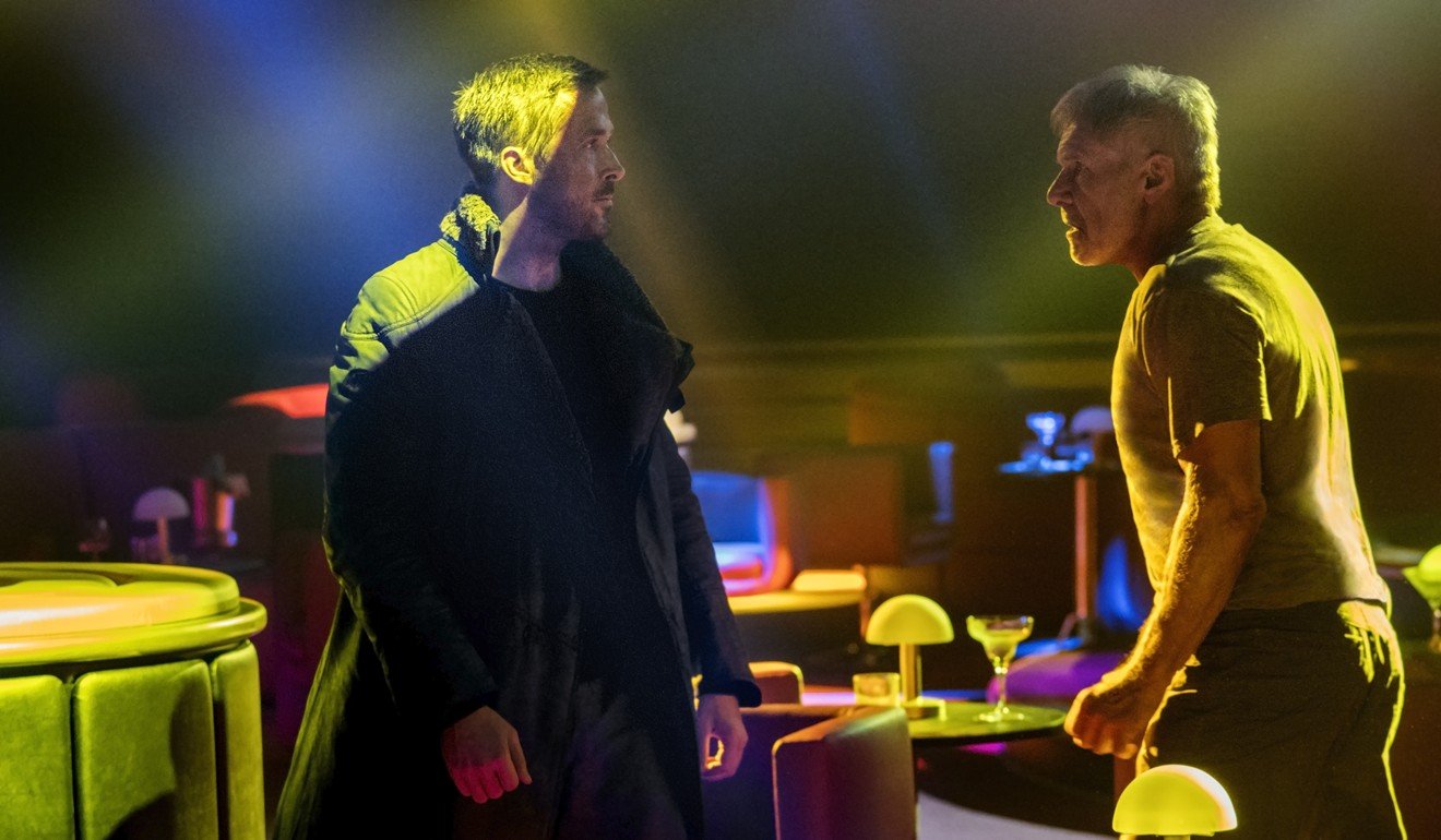 Ryan Gosling’s K and Harrison Ford’s Deckard face off in Blade Runner 2049.