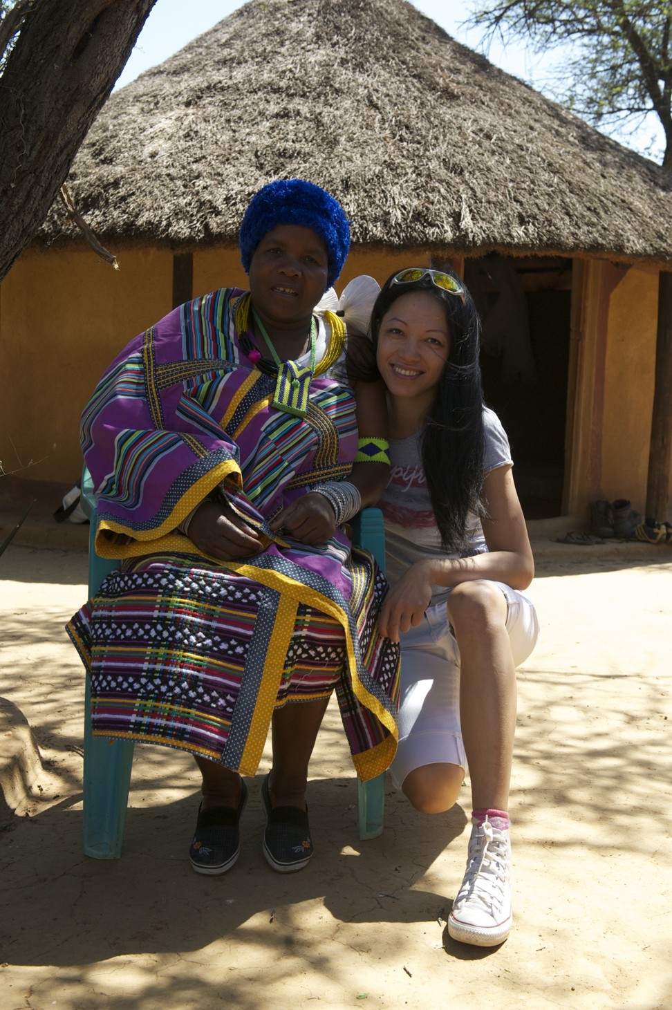 Hsueh visiting a tribe in Botswana in 2010. Photo: Courtesy of Shaolan Hsueh