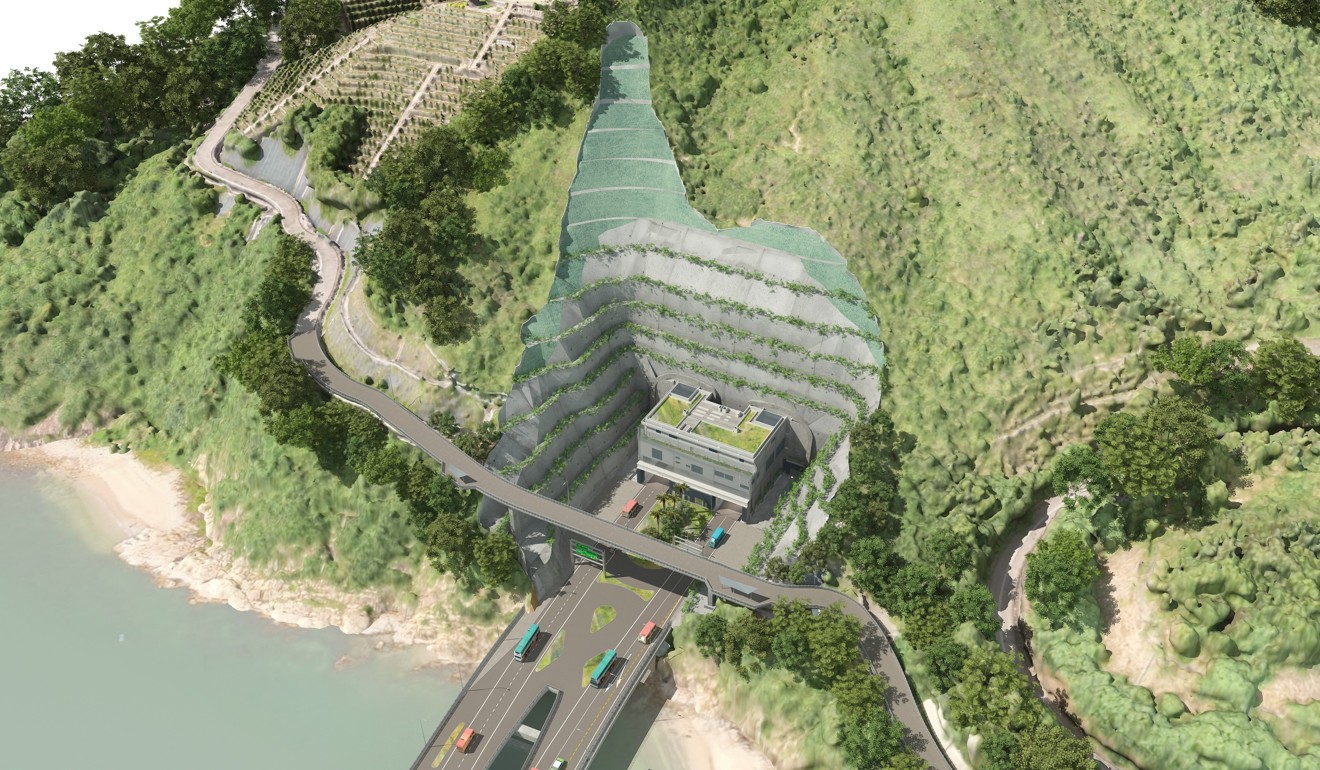An artist’s impression of the entrance to the Tseung Kwan O-Lam Tin Tunnel, currently under construction. Photo: Handout