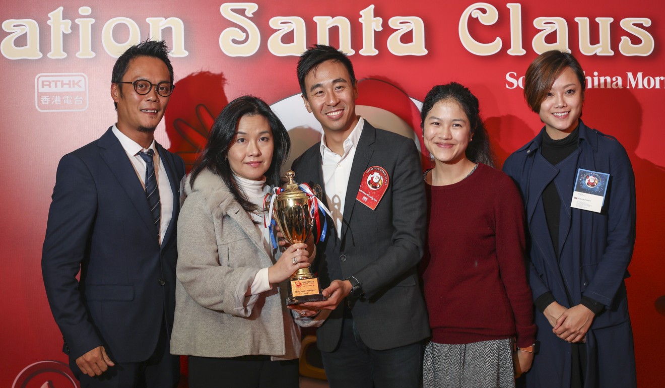 South China Morning Post CEO Gary Liu (third from left) with the Swire Properties team that took home the most creative fundraiser award. Photo: Xiaomei Chen