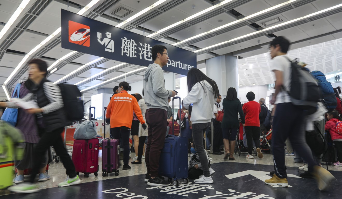 Passengers at West Kowloon station. Photo: Xiaomei Chen