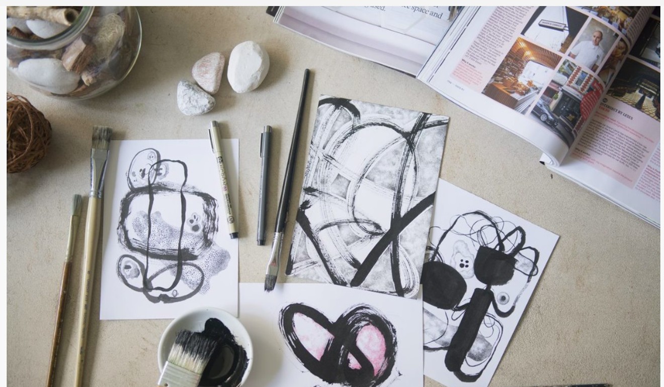 Ink drawings by Michell Lie.