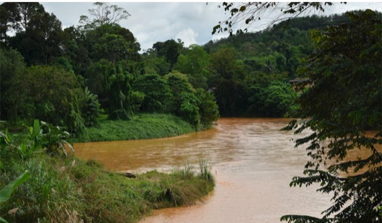 The Nenggiri river is opaque and turbid, like milky coffee. Fish no longer swim in the water, which is undrinkable. Photo: Team Ceritalah