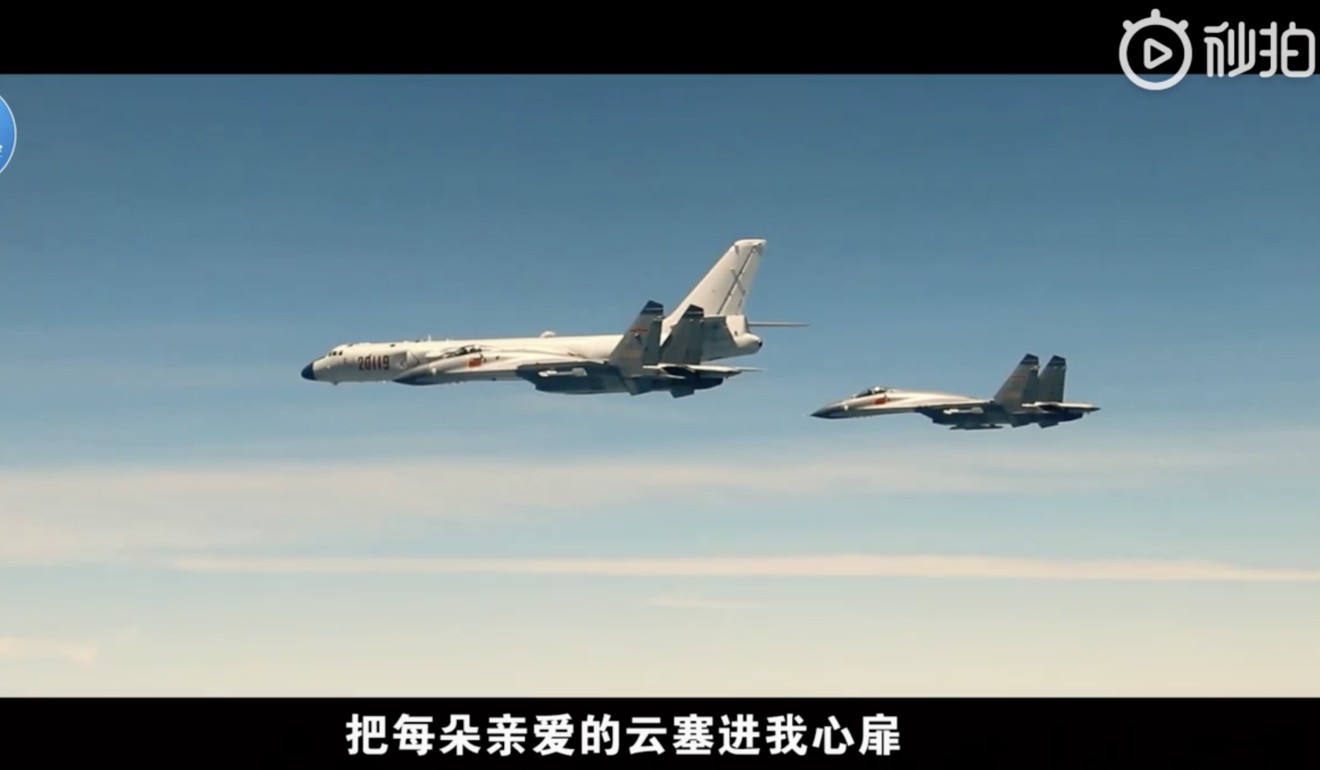 Despite the footage of H-6 bombers and J-20 stealth fighters, the film’s official message speaks of reunification and brotherhood. Photo: Weibo
