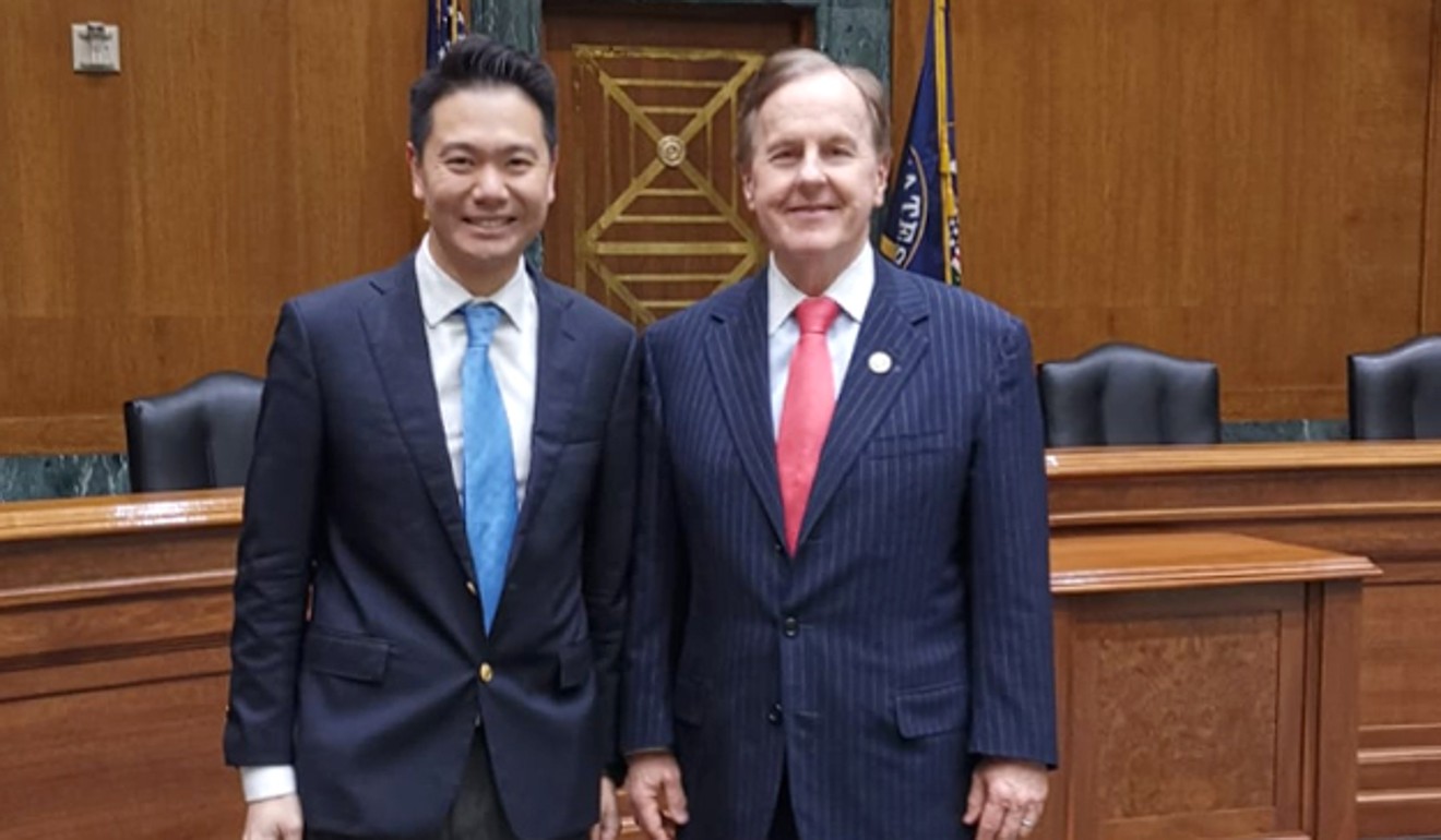 DAB Lawmaker Holden Chow with Republican Congressman Robert Pittenger in Washington in December. Photo: Handout