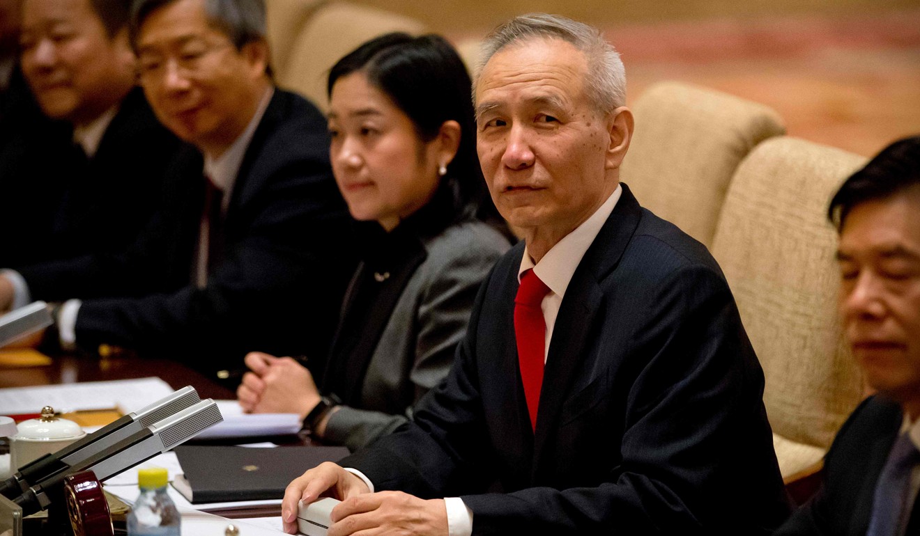 Vice-Premier Liu He met with the US delegation on Thursday in Beijing. Photo: AFP