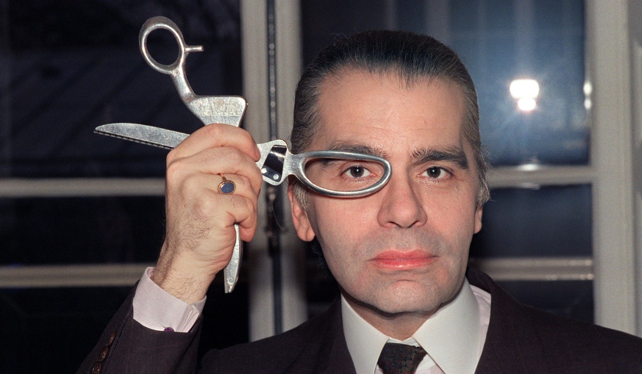 A March 1987 photo of Lagerfeld in his fashion studio. Photo: AFP