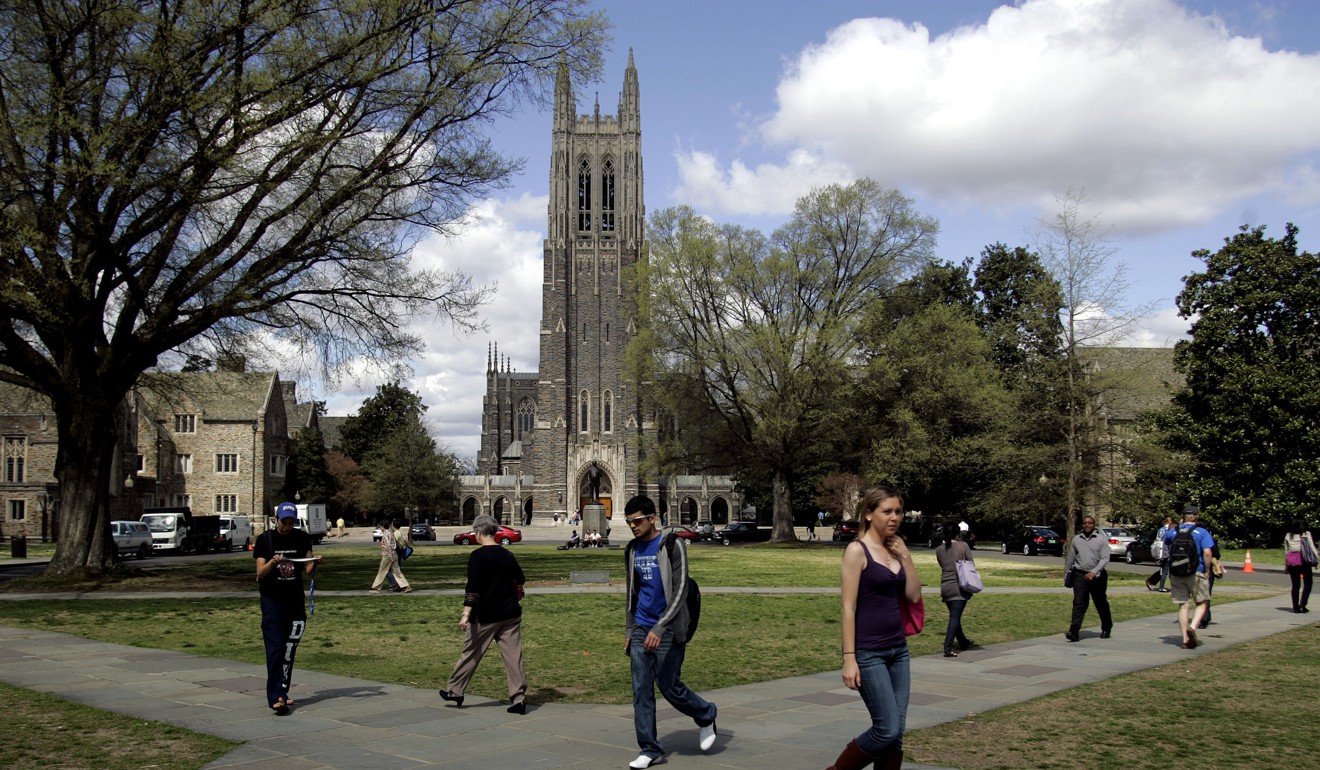 A series of emails sent by an assistant professor at Duke University that chastised Chinese students for speaking their native language sparked debate. Photo: Bloomberg