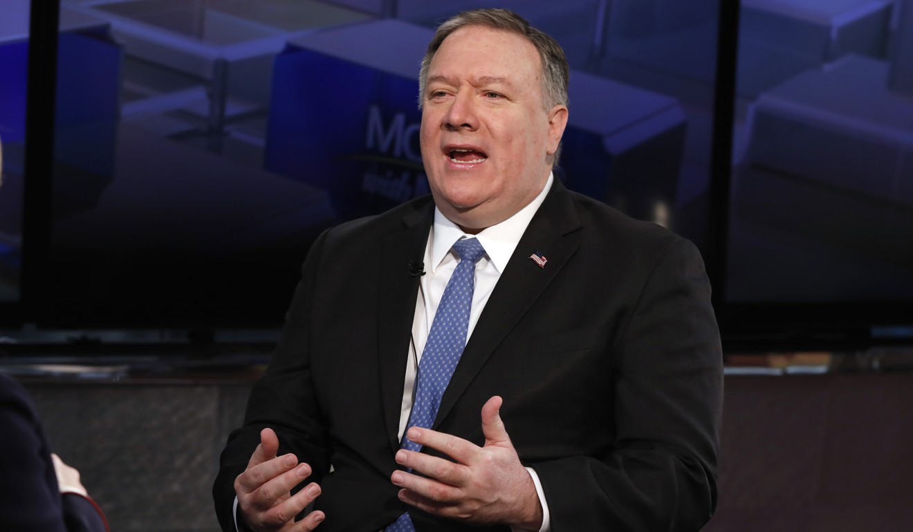 US Secretary of State Mike Pompeo interviewed by Maria Bartiromo on ‘Mornings with Maria Bartiromo’ on the Fox Business Network in New York on February 21, 2019. Photo: AP