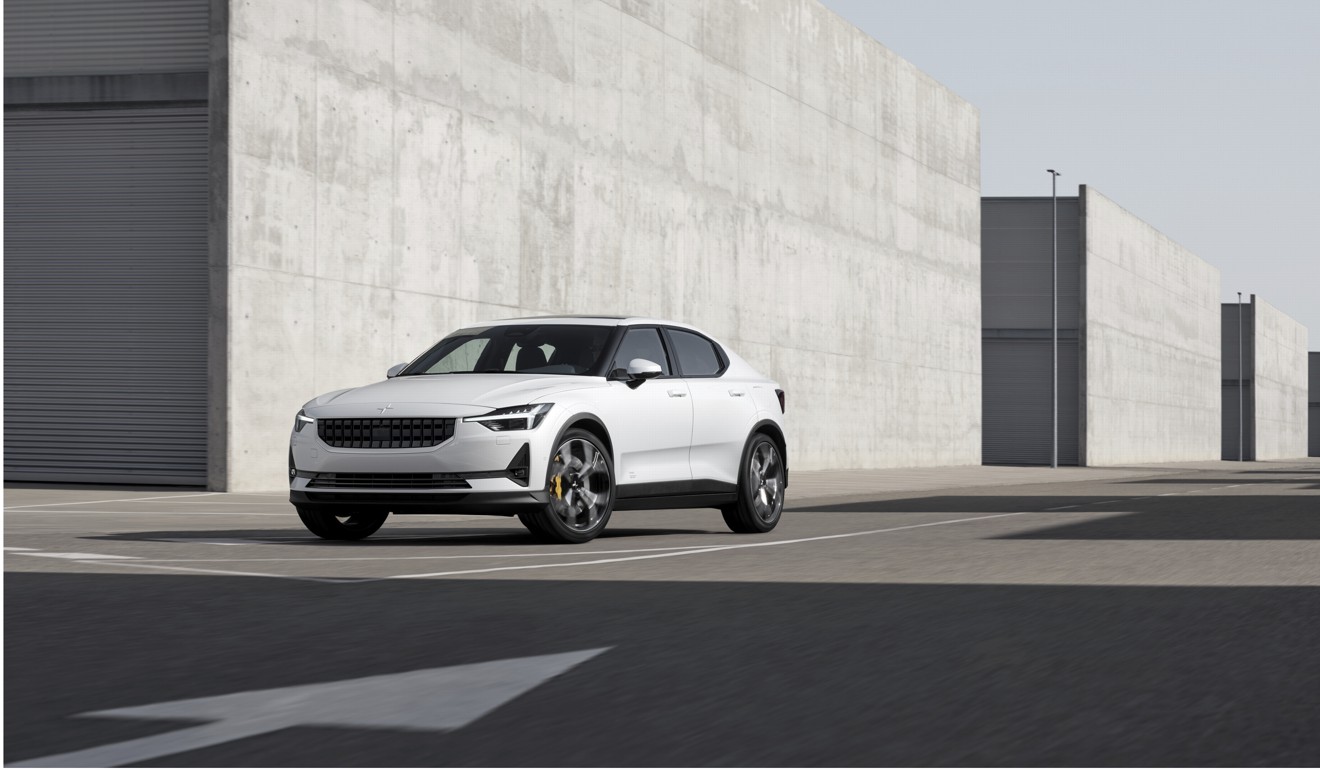 Volvo’s electric Polestar 2 in Spain. The car becomes available in 2020. Photo: AP