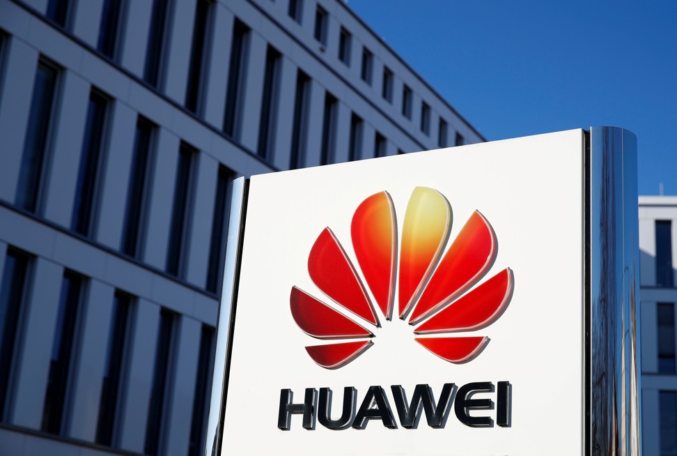 The logo of Huawei Technologies in front of the company’s German headquarters in Düsseldorf. Photo: Reuters