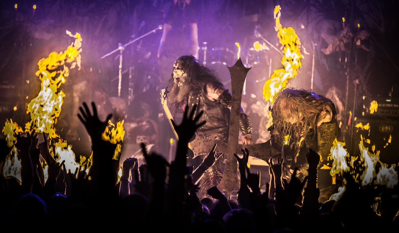 Swedish metal band Watain in concert.