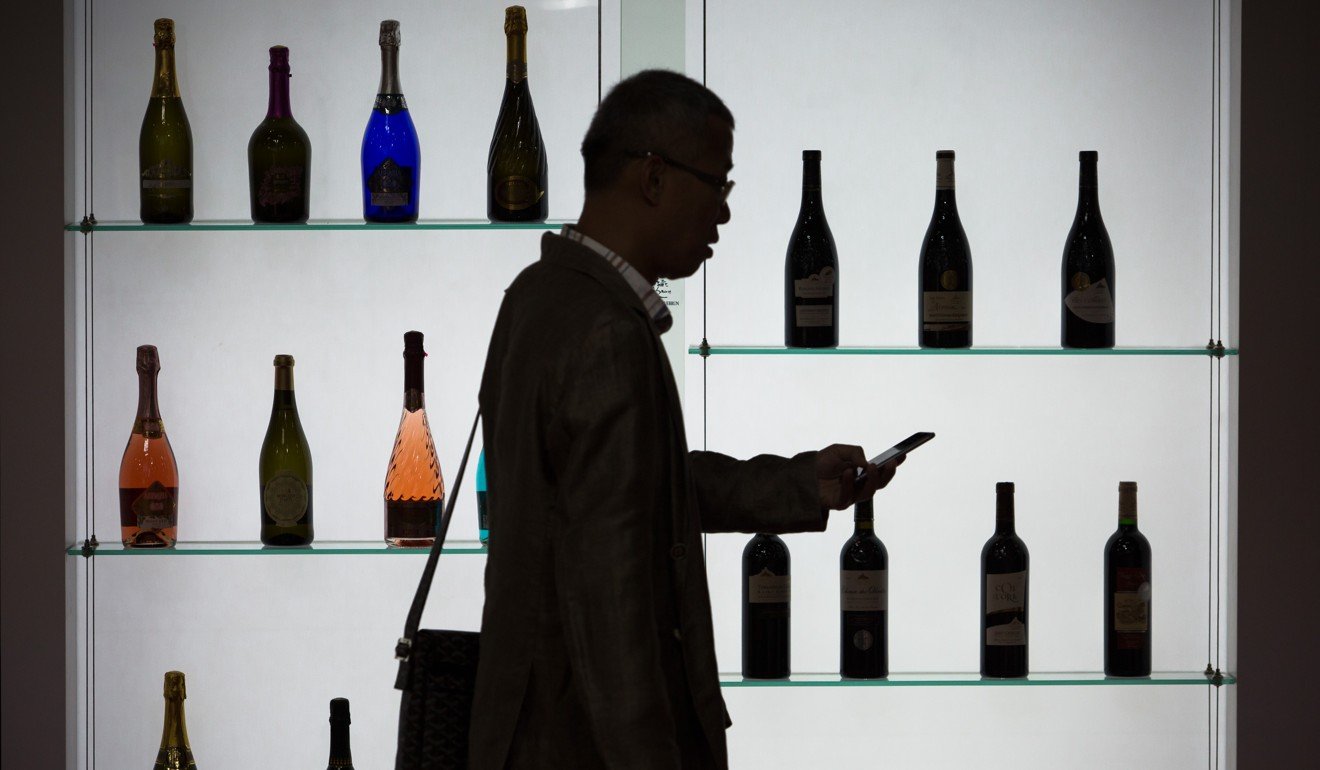 A luxury wine store in Hong Kong. Photo: AFP