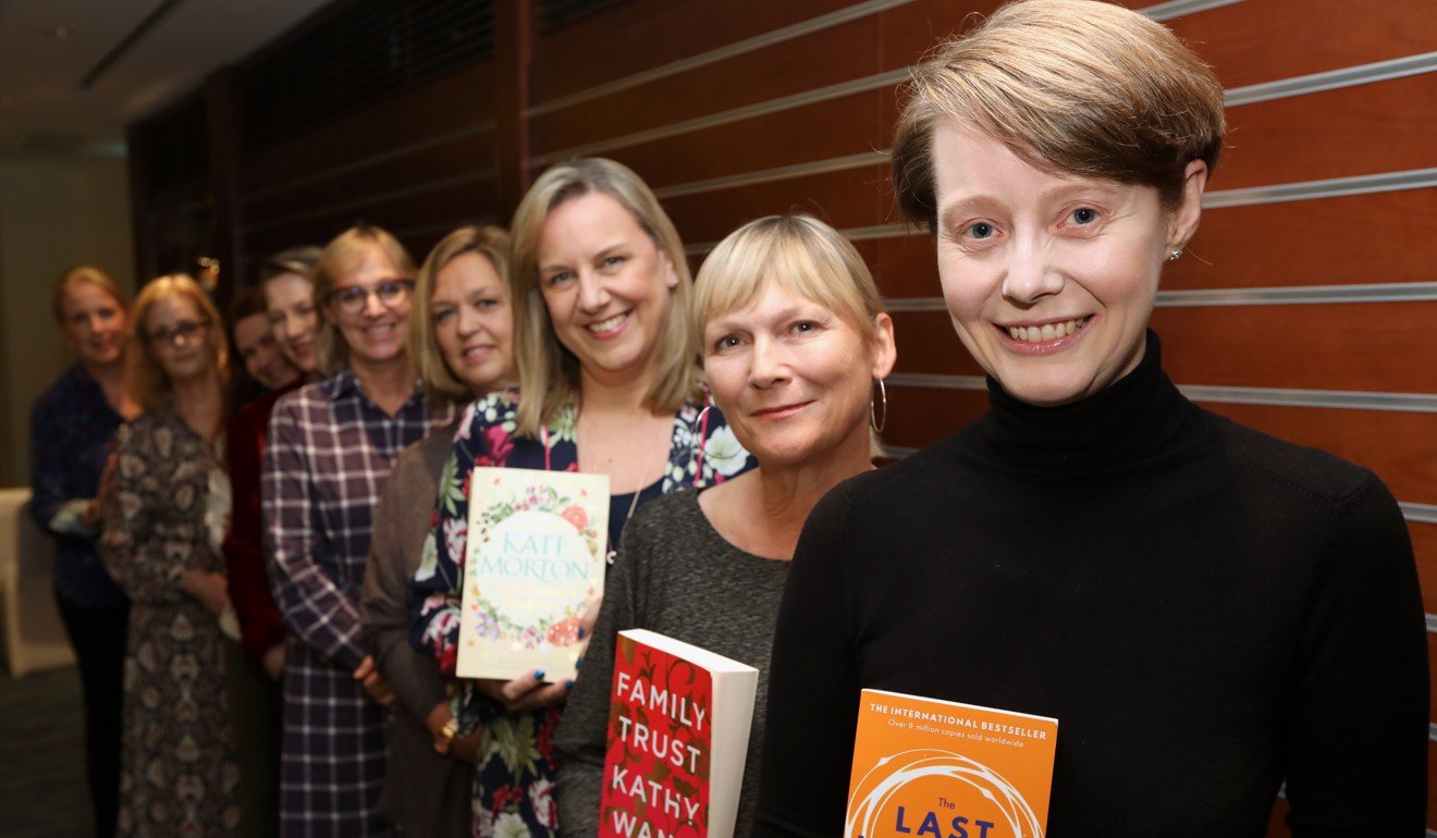 Members of the Ladies’ Circle Hong Kong Book Club (from left to right) Clare Drummond, Caroline Shelley, Emma Ross, Karen Beattie, Sharon Hunter, Kate Leung, Coryn Murphy, Sally Beattie and Fiona Bulmer at the Aberdeen Boat Club in Aberdeen. Photo: Roy Issa