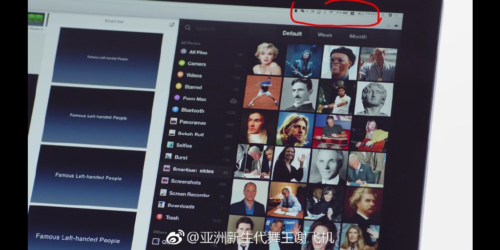A Weibo user spotted the macOS menu bar at the top. (Picture: Weibo)