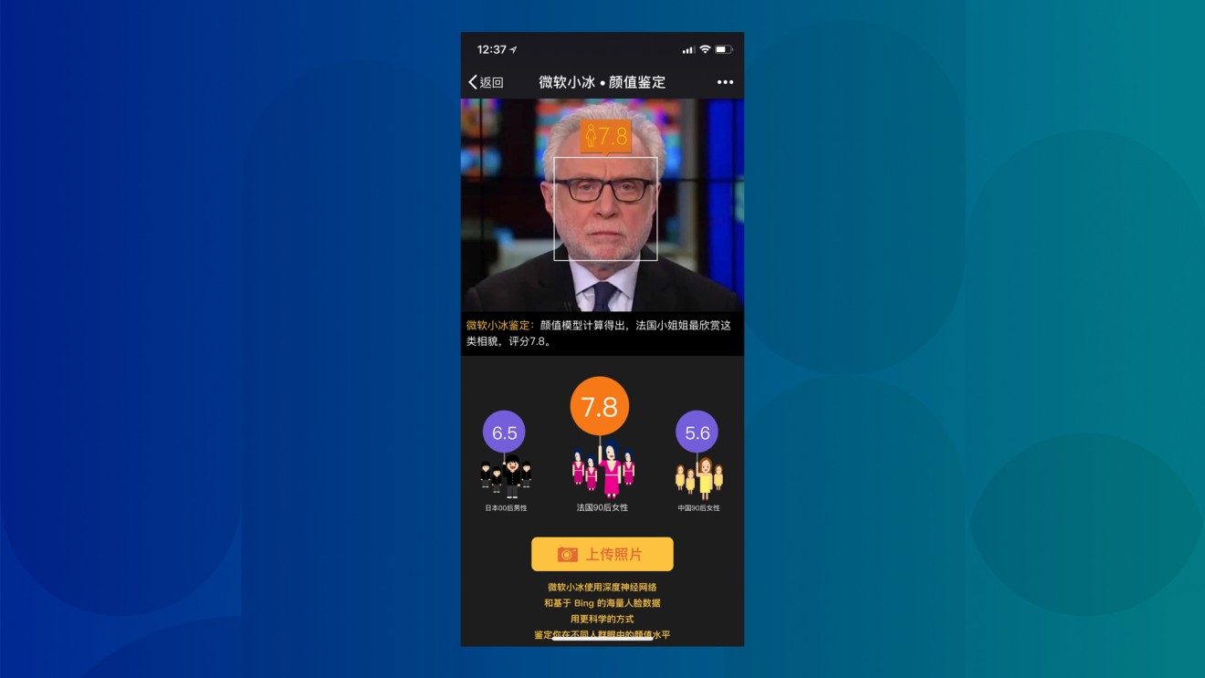 XiaoIce thinks that Blitzer is a 7.8 for women in France and a 5.6 for women in China.