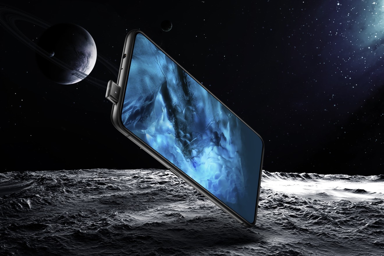 The Nex's selfie camera physically emerges from the top of the handset when needed. (Picture: Vivo.)